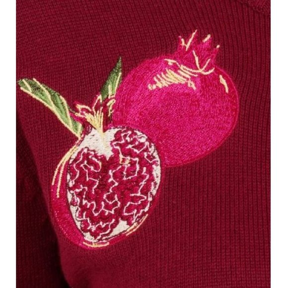 COLLECTIF  SALLY POMEGRANATE CARDIGAN - Picture 4 of 4